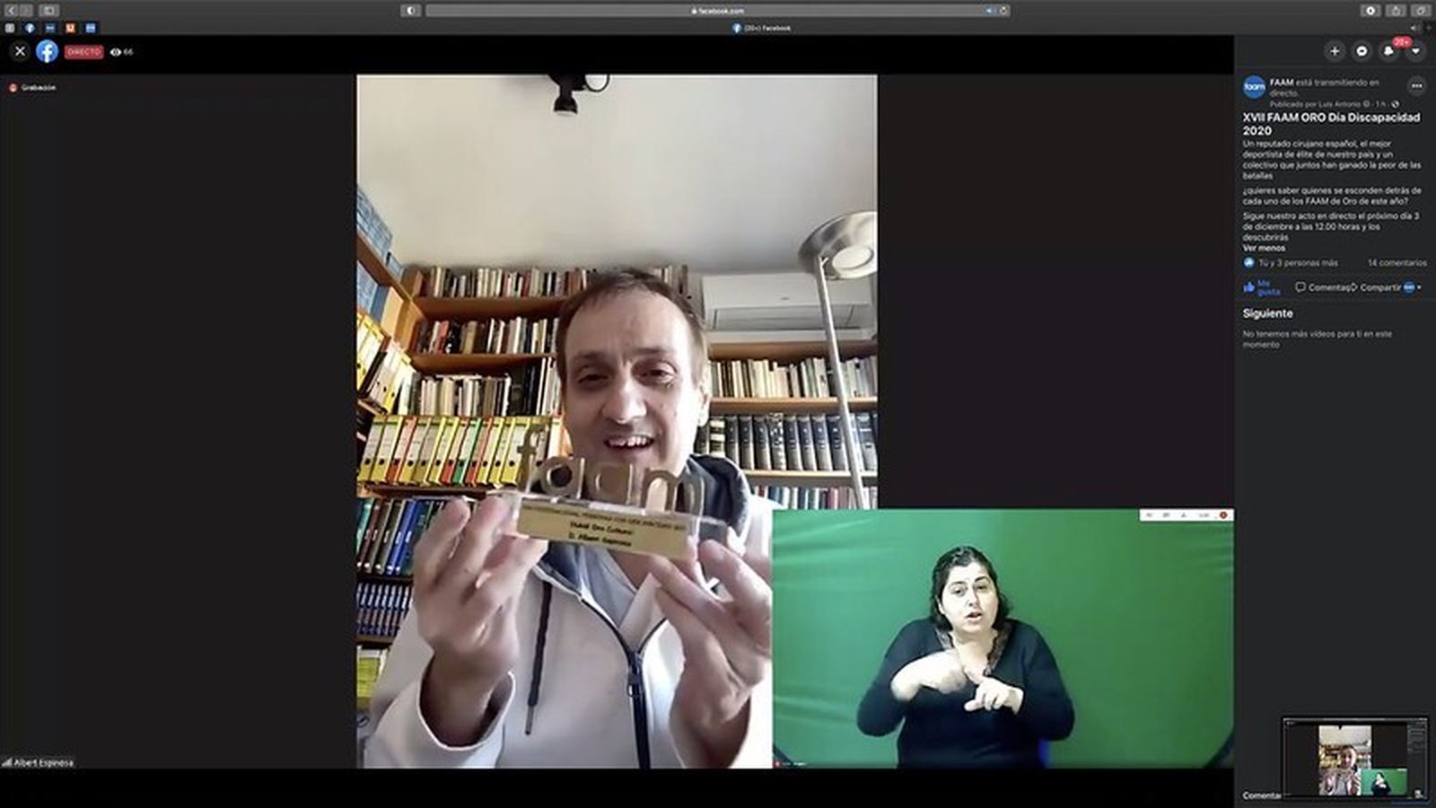 El premiado con el FAAM de Oro