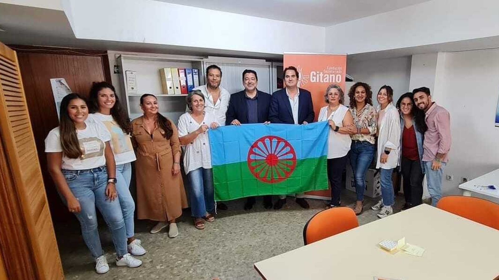 Con parte del equipo de la Fundación Secretariado Gitano en Jerez.