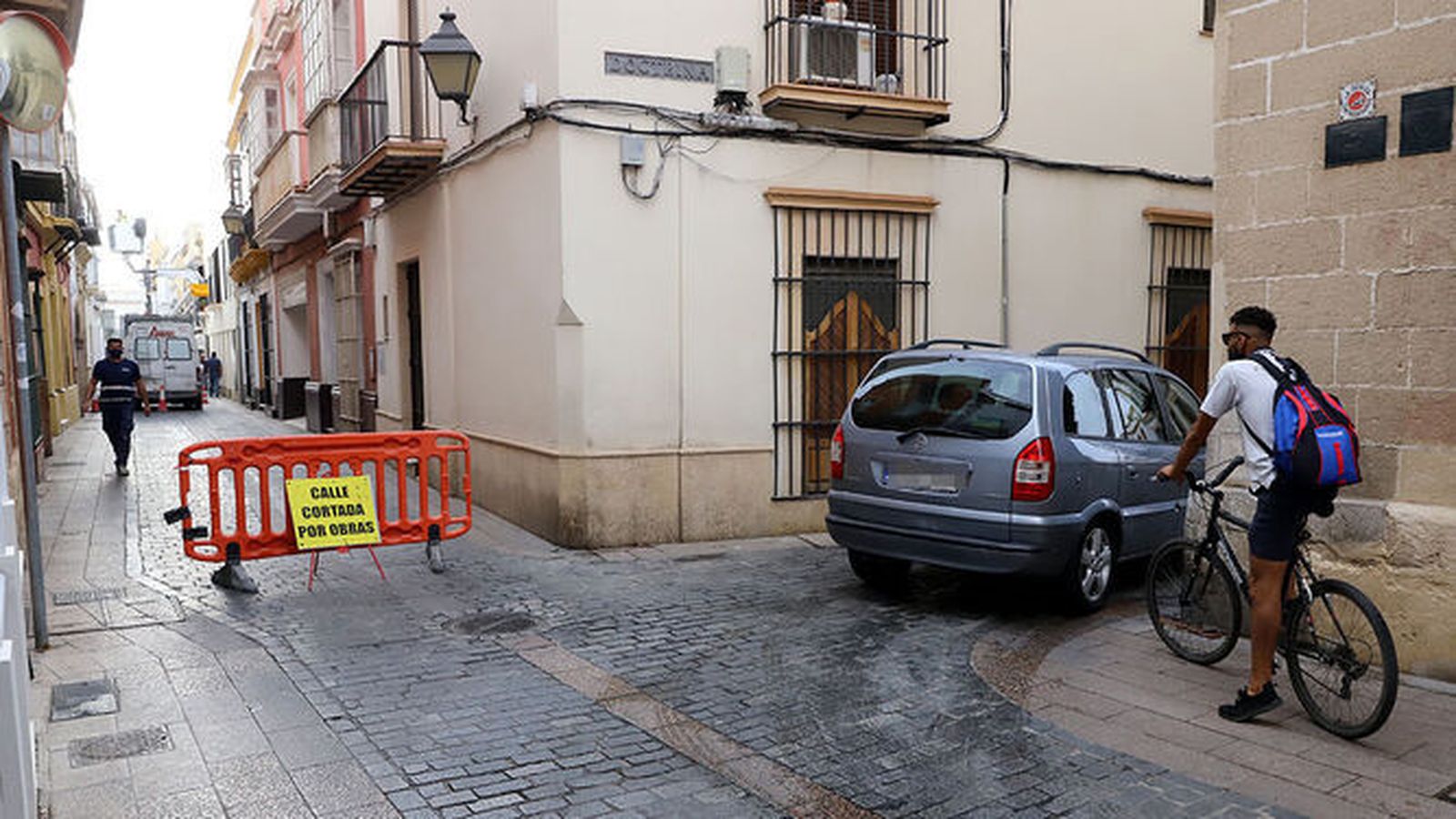 Un tramo de la calle Bizcocheros cerrada al tráfico en una imagen de archivo.