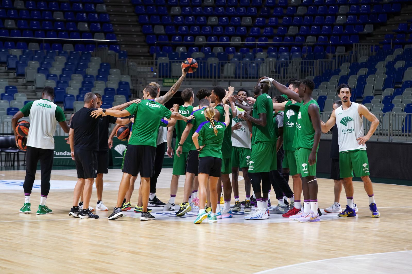El Unicaja, en un entrenamiento de esta semana