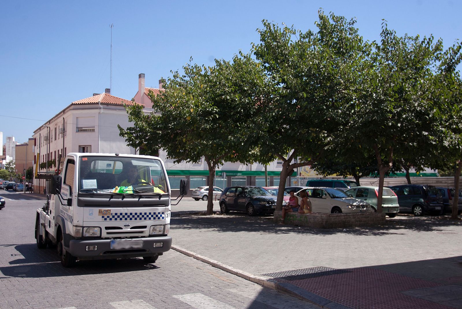 Una grúa, en Málaga.