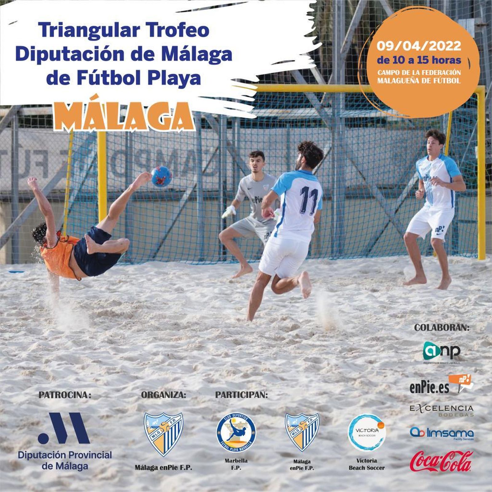 Cartel del triangular trofeo Diputación de Málaga.