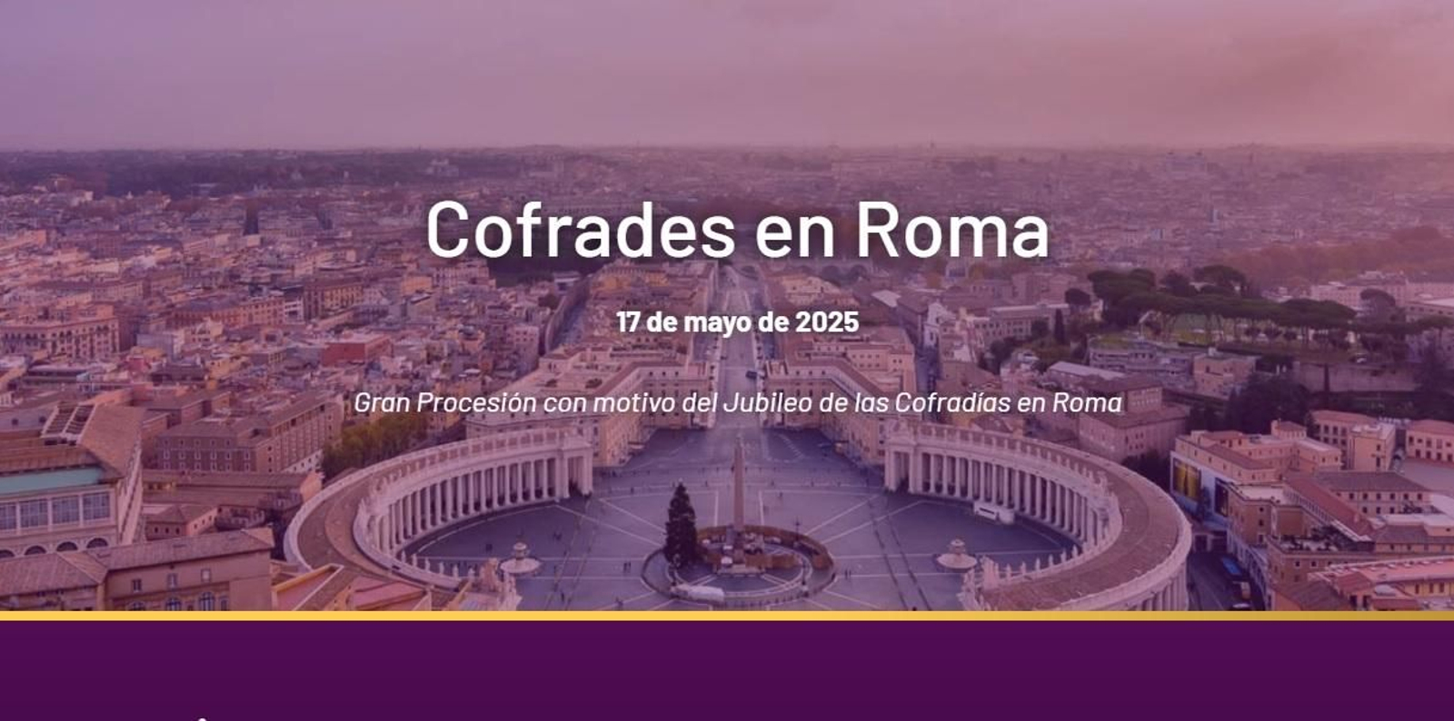 Portada de la web 'Cofrades en Roma'
