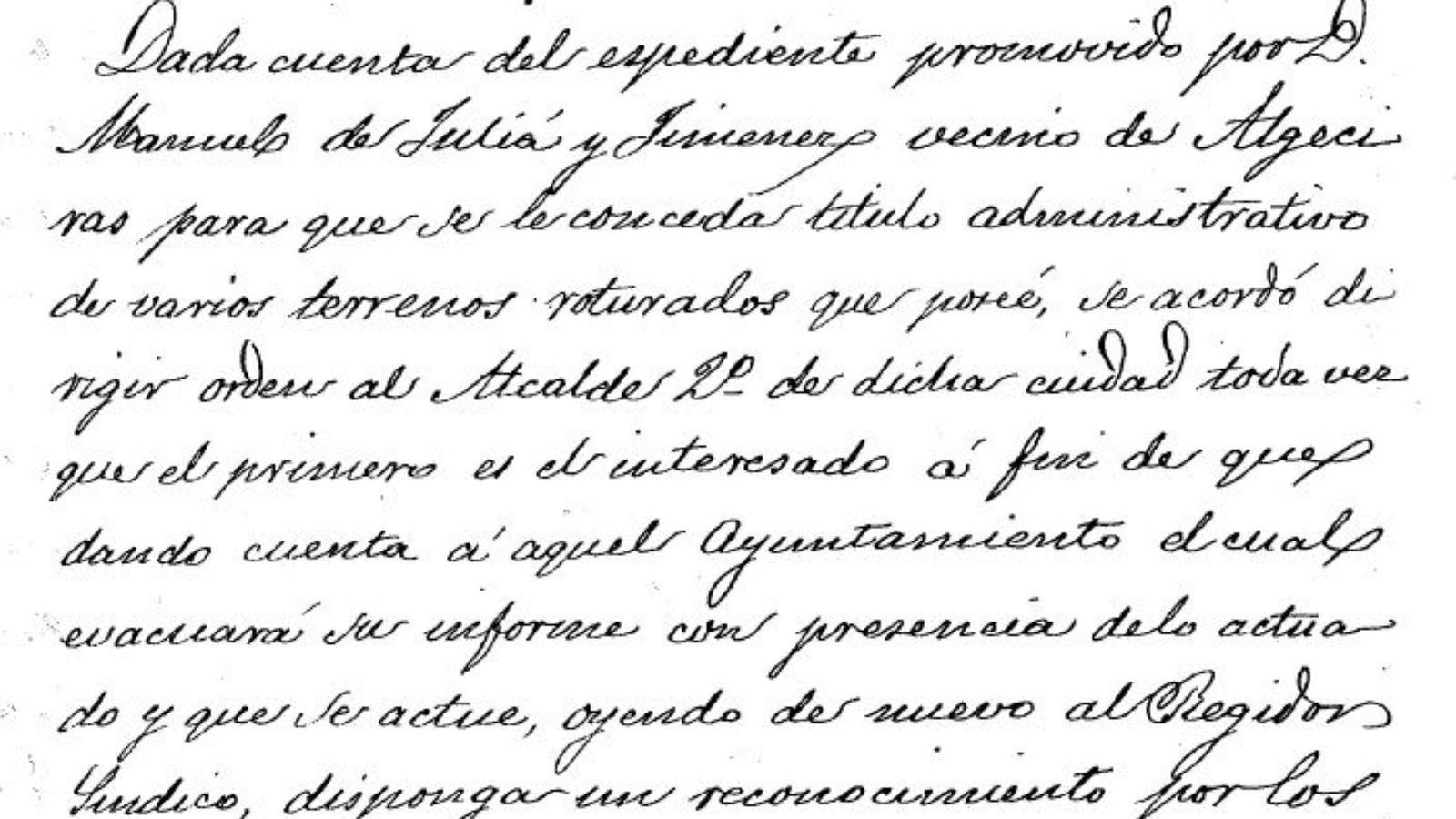Extracto del expediente promovido por el alcalde Manuel Juliá .