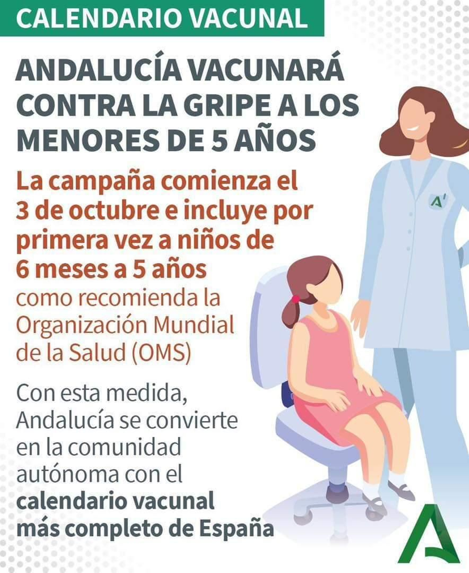 Calendario vacunal de Andalucía.