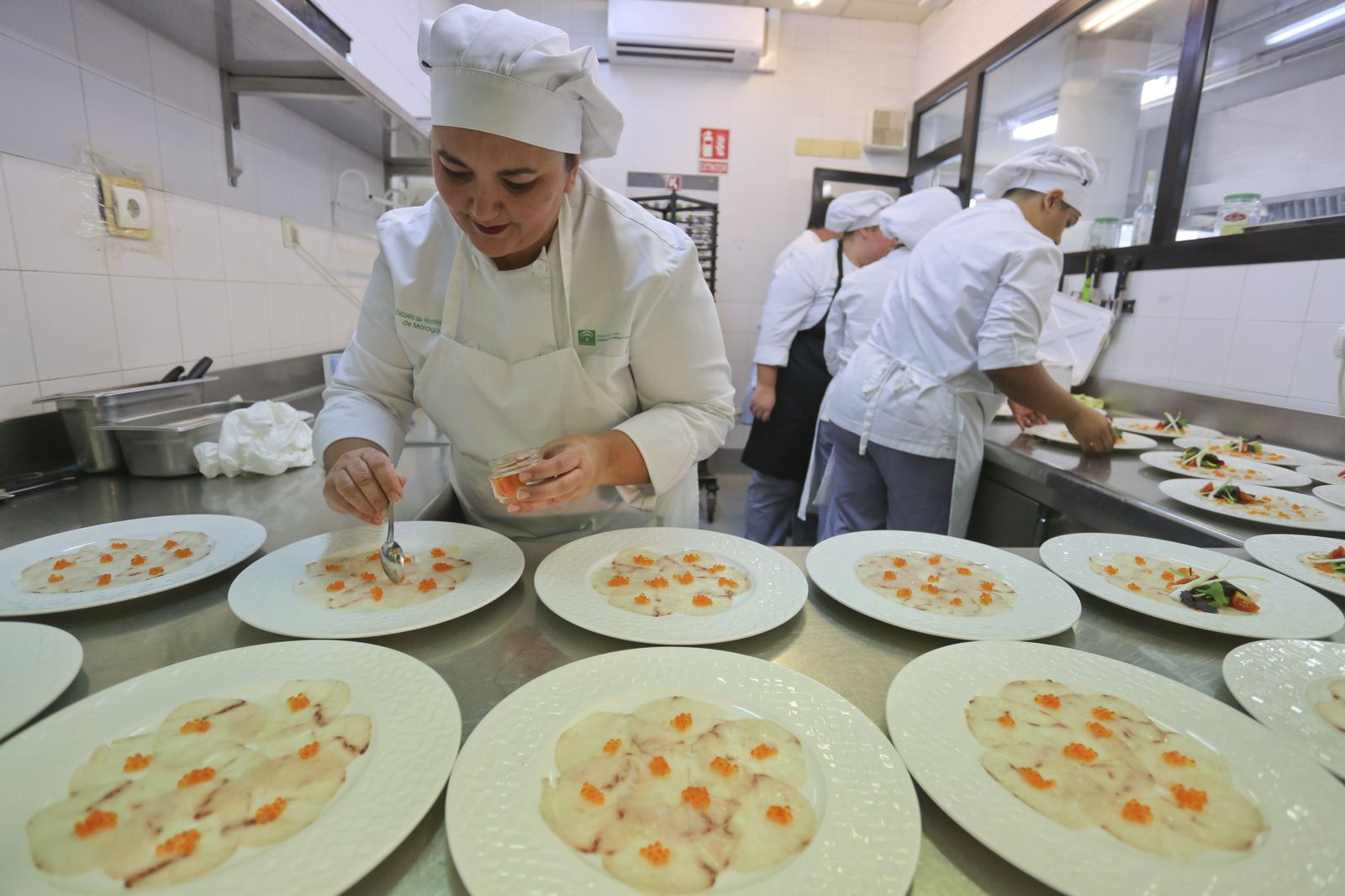 Fotos de alumnos en el restaurante de La Cónsula