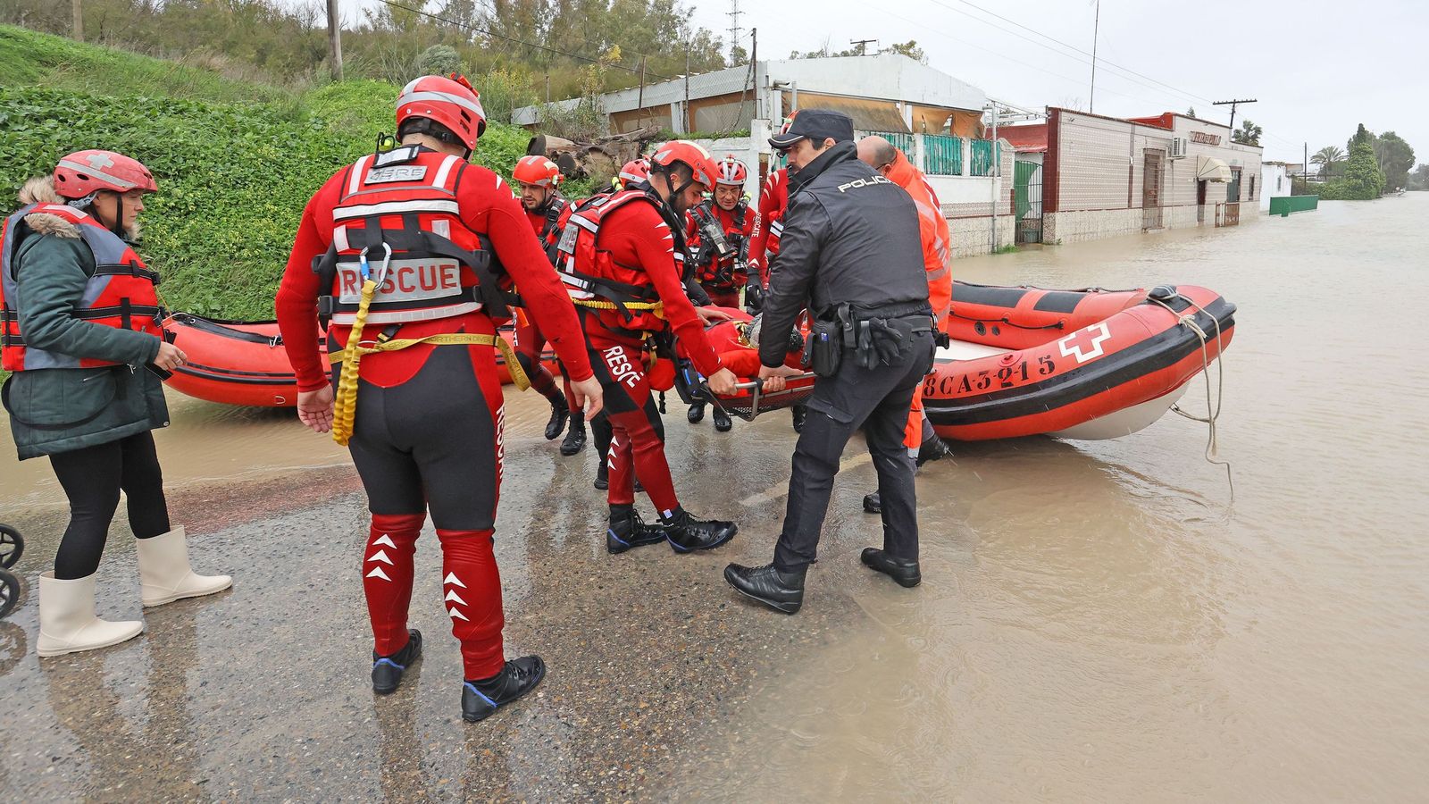 Imágenes del paseo rural por Jerez en el estreno de la borrasca Marta