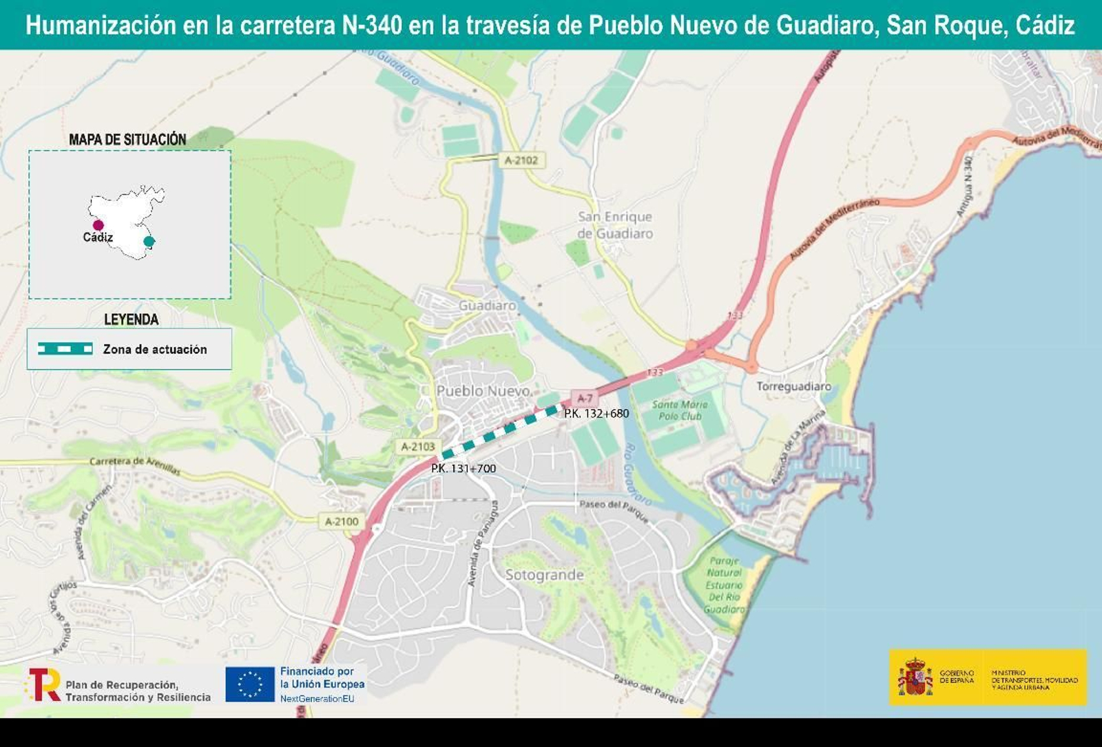 La zona de actuación.