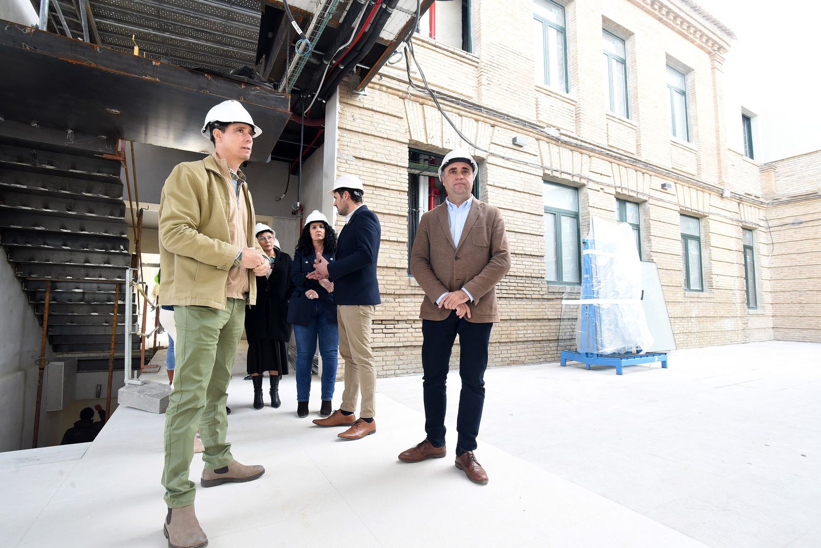 Imagen de la visita del presidente de la Diputación a las obras