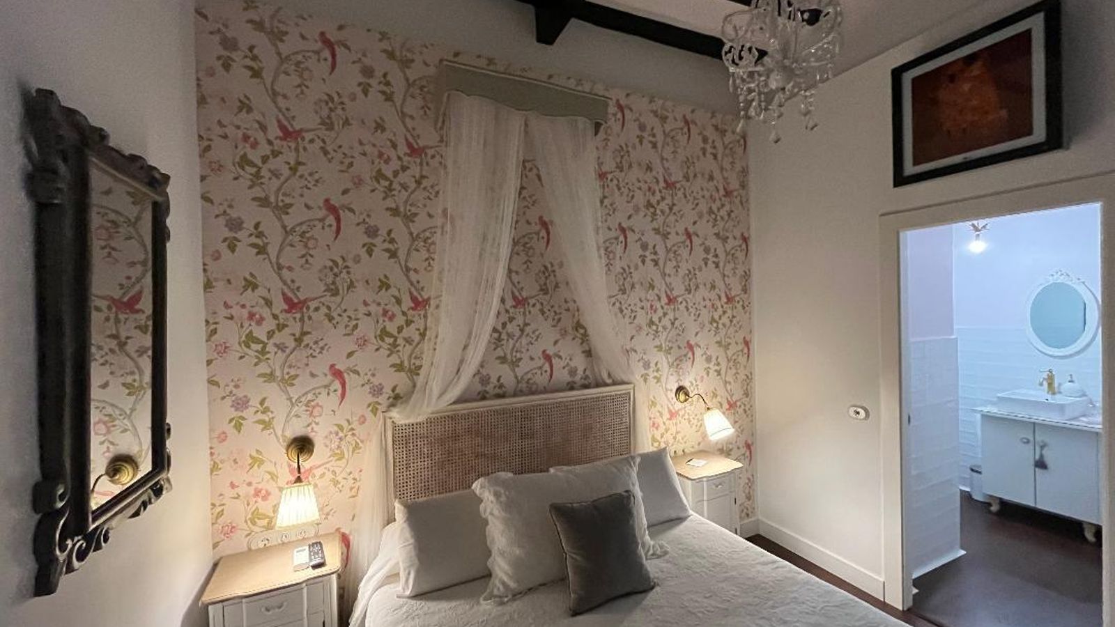 Uno de los dormitorios de la estancia.