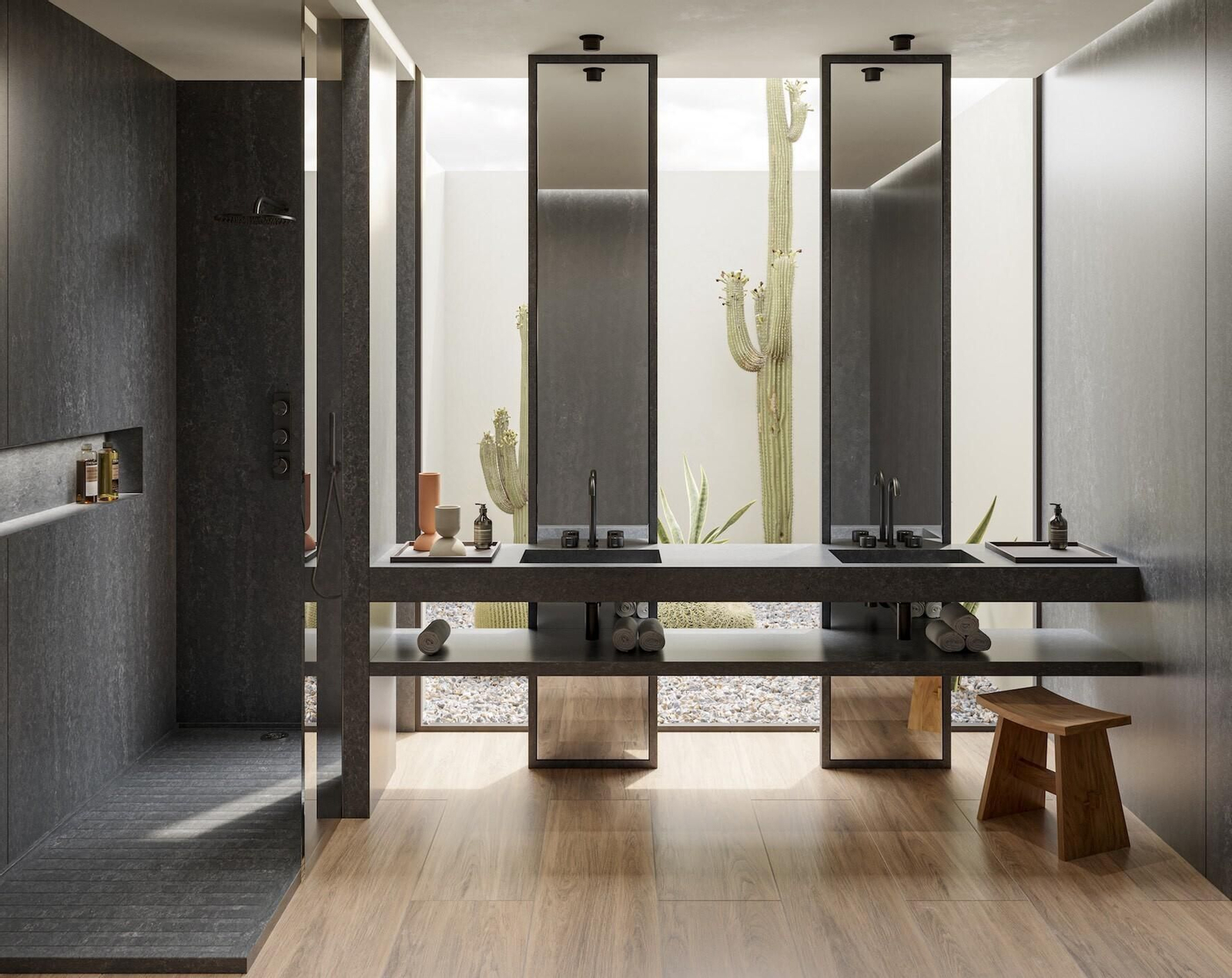 Cuarto de baño con superficie EARTHIC.