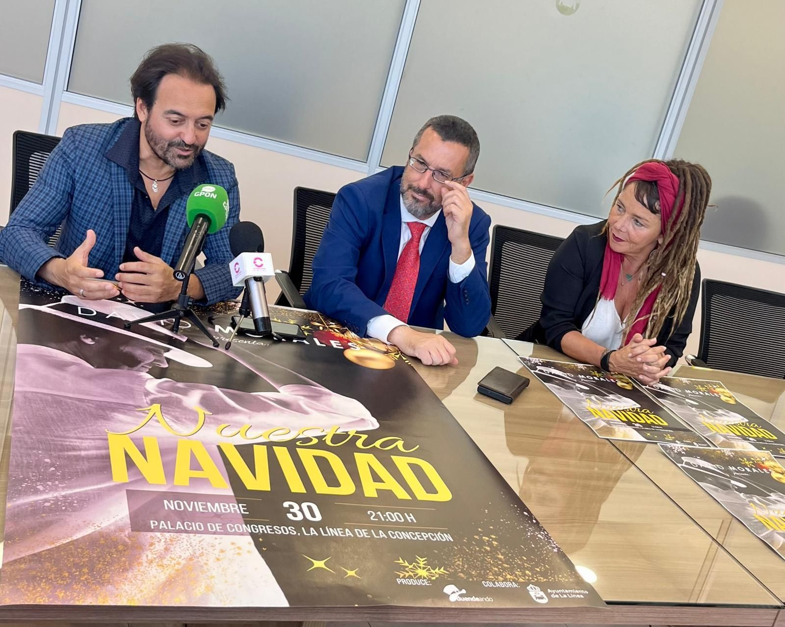 Presentación del evento, con David Morales, Juan Franco y Raquel Ñeco