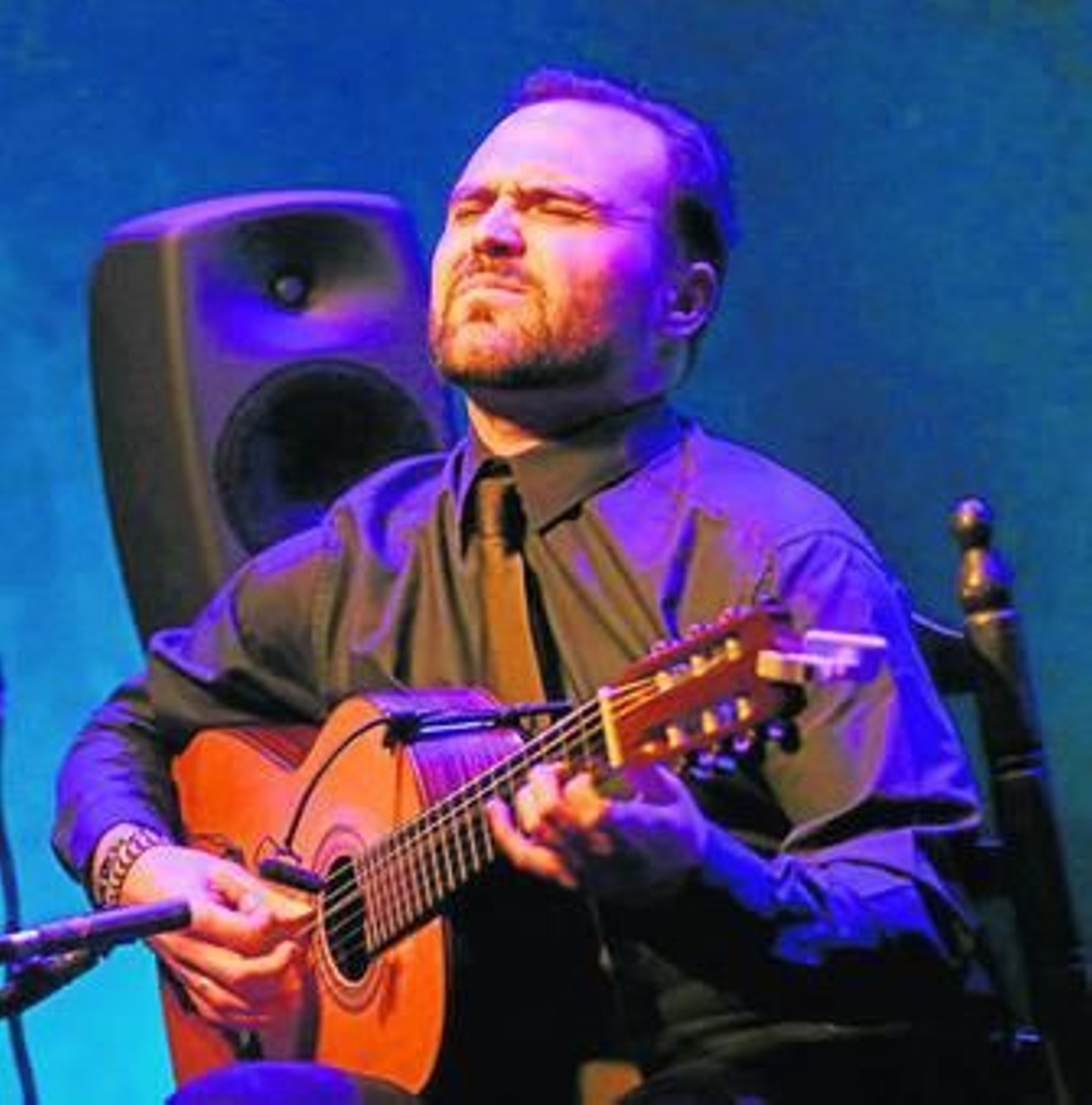 El joven tocaor jerezano Santiago Lara, durante una actuación.