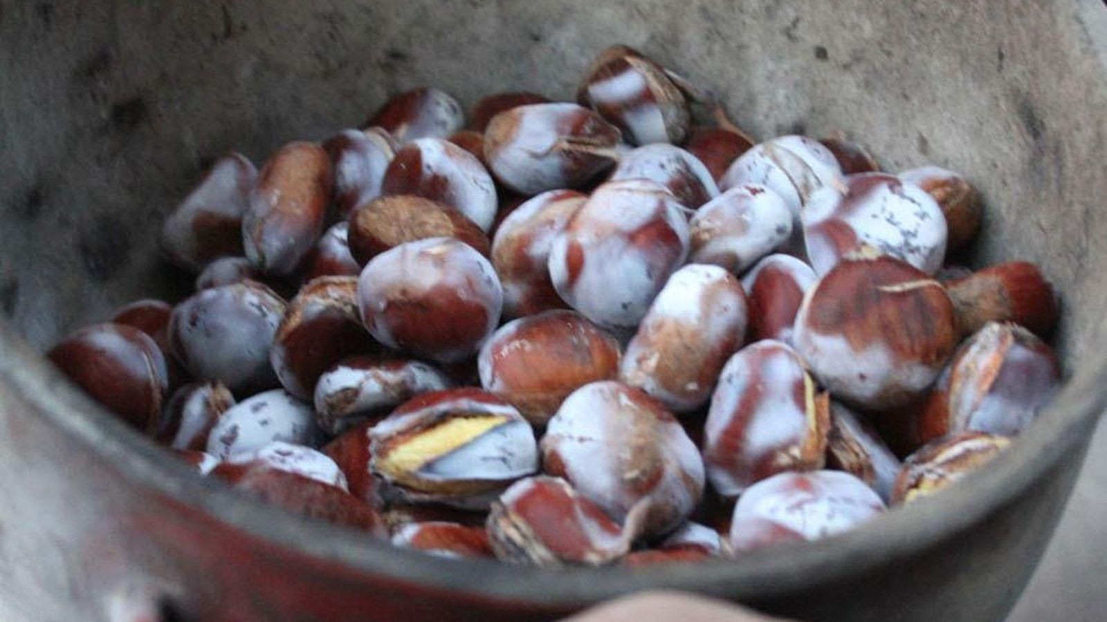 Castañas asadas.