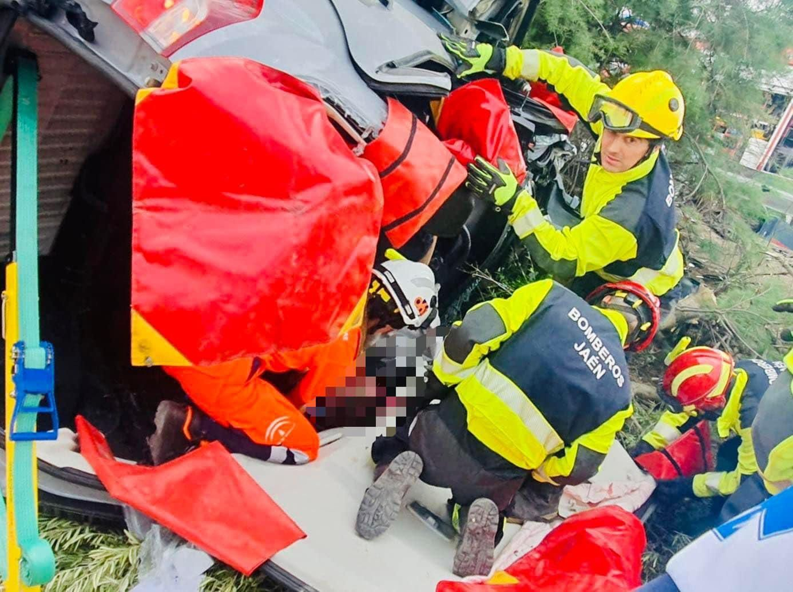Accidente múltiple en A-316 sentido Alcaudete ocurrido en 2023.