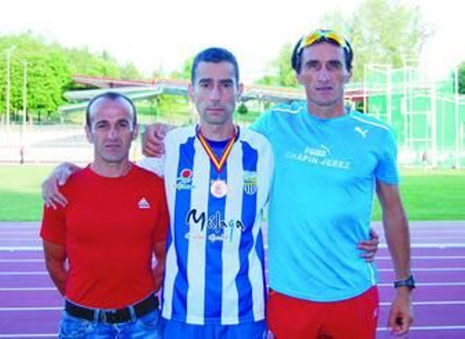 Manuel Benítez, Jaime Sánchez y Francisco Medina, atletas jerezanos.