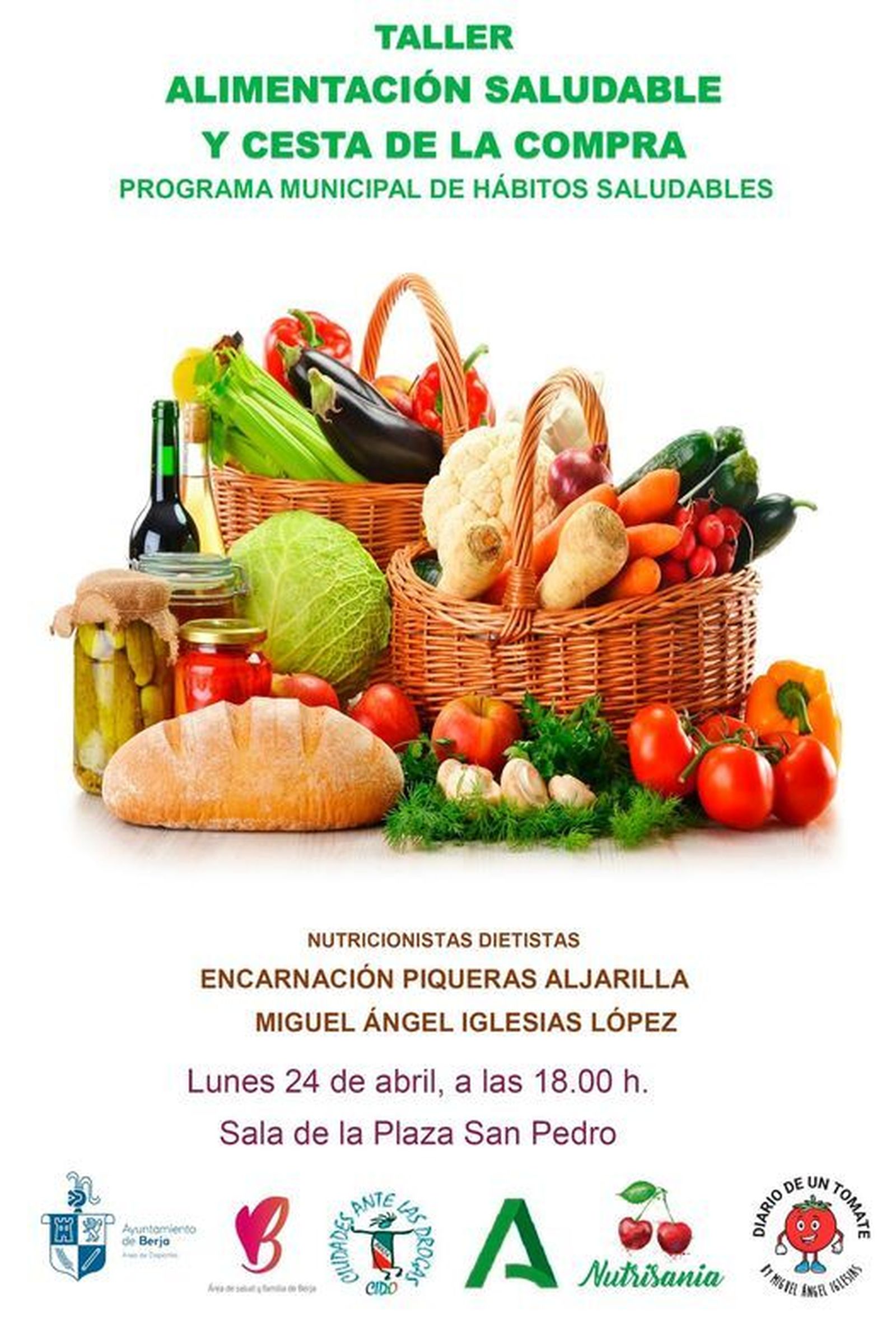 Cartel anunciador de este nuevo taller de alimentación y consumo