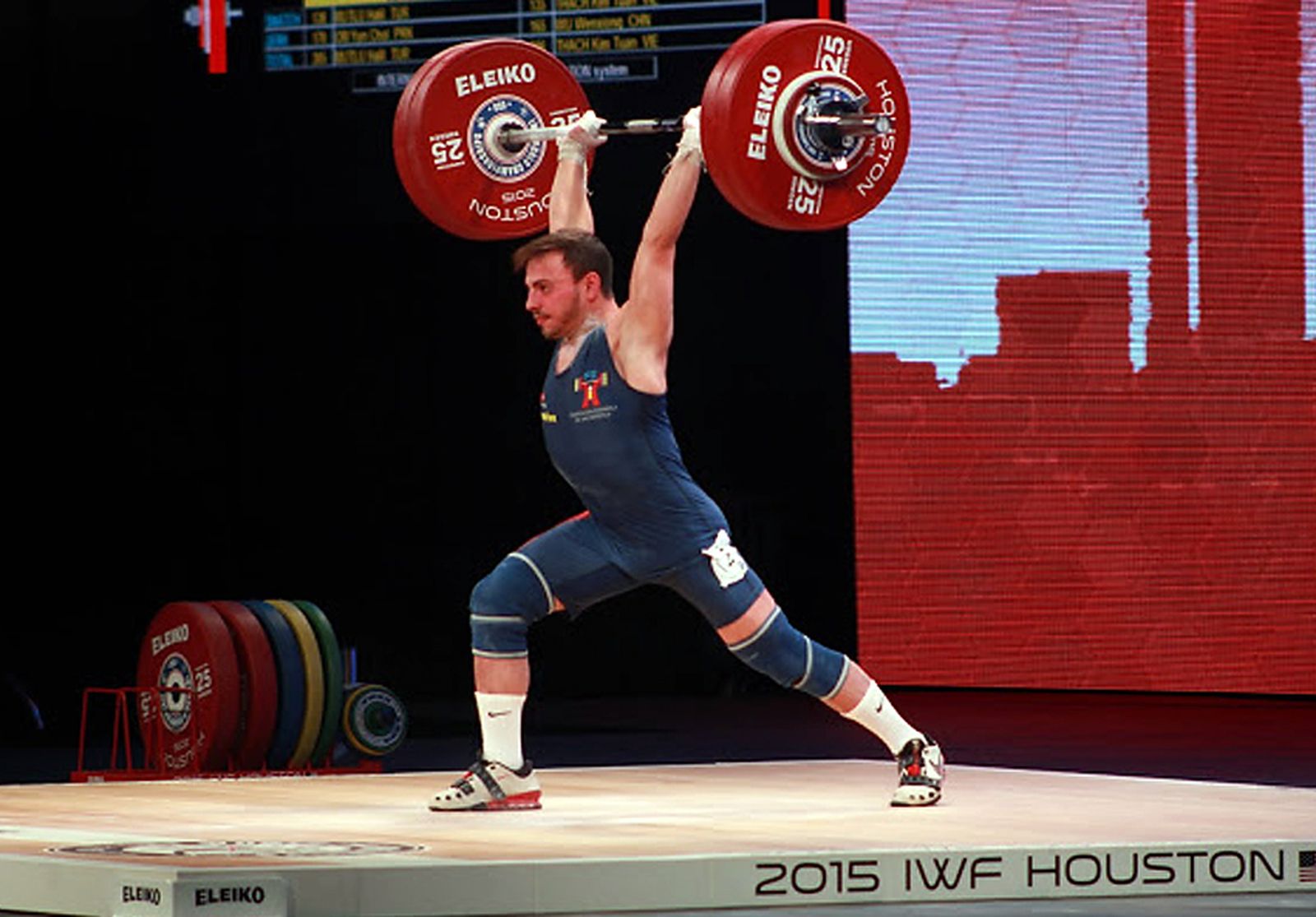 El halterófilo sevillano Josué Brachi, durante la competición.