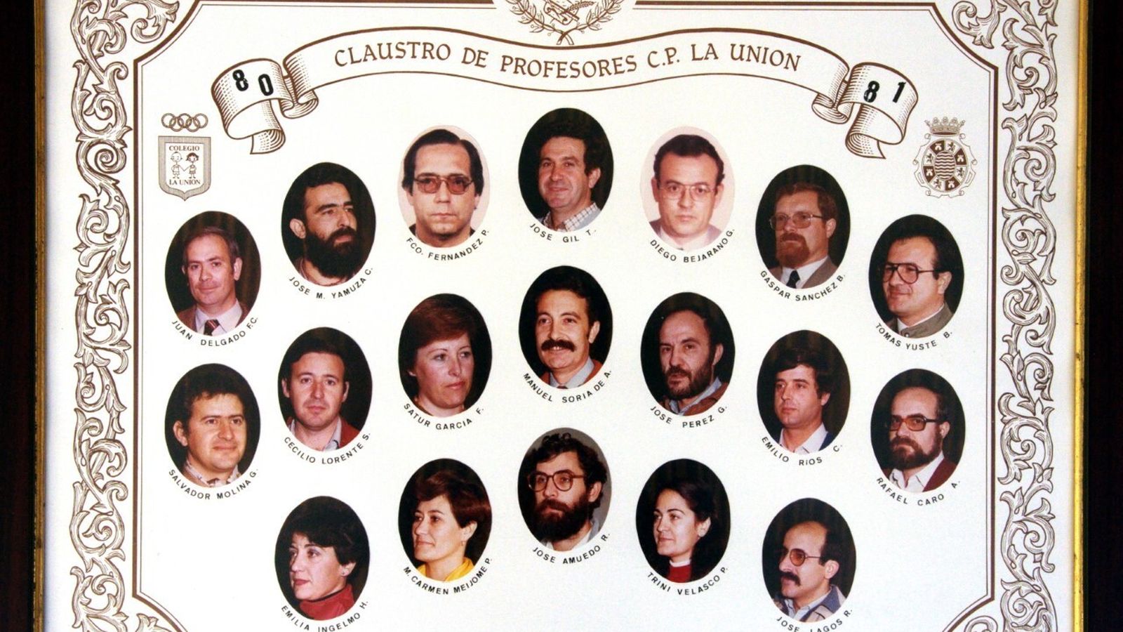 Primer claustro del centro en el curso 80-81.