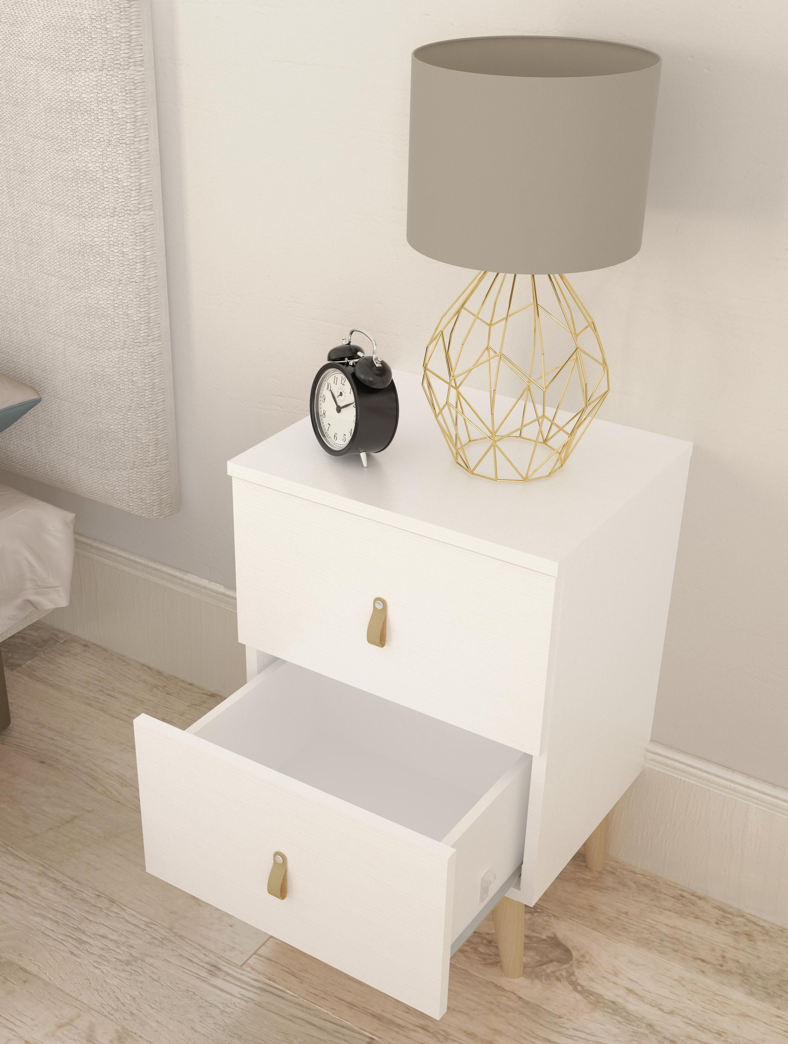 Las mesitas de noche deben aportar el toque personal al dormitorio.