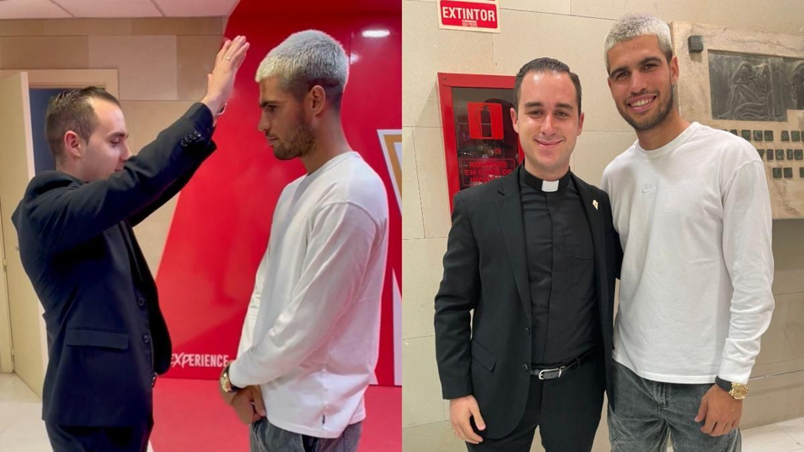 Carlos Alcaraz recibe la bendición del sacerdote más joven de España