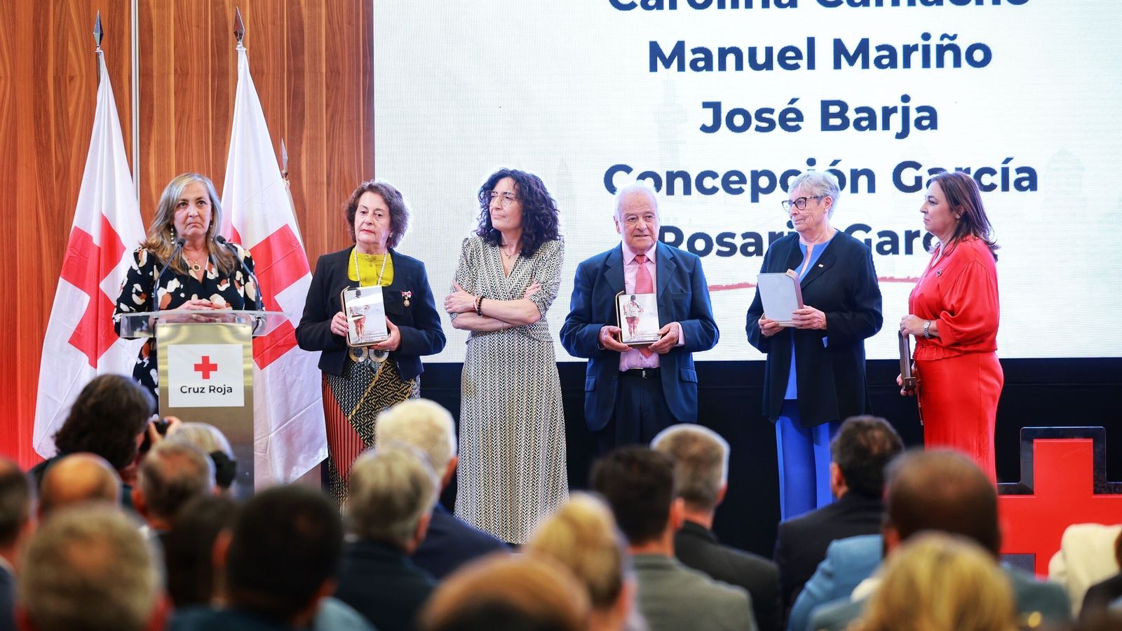 Los últimos presidentes de Cruz Roja en Cádiz.