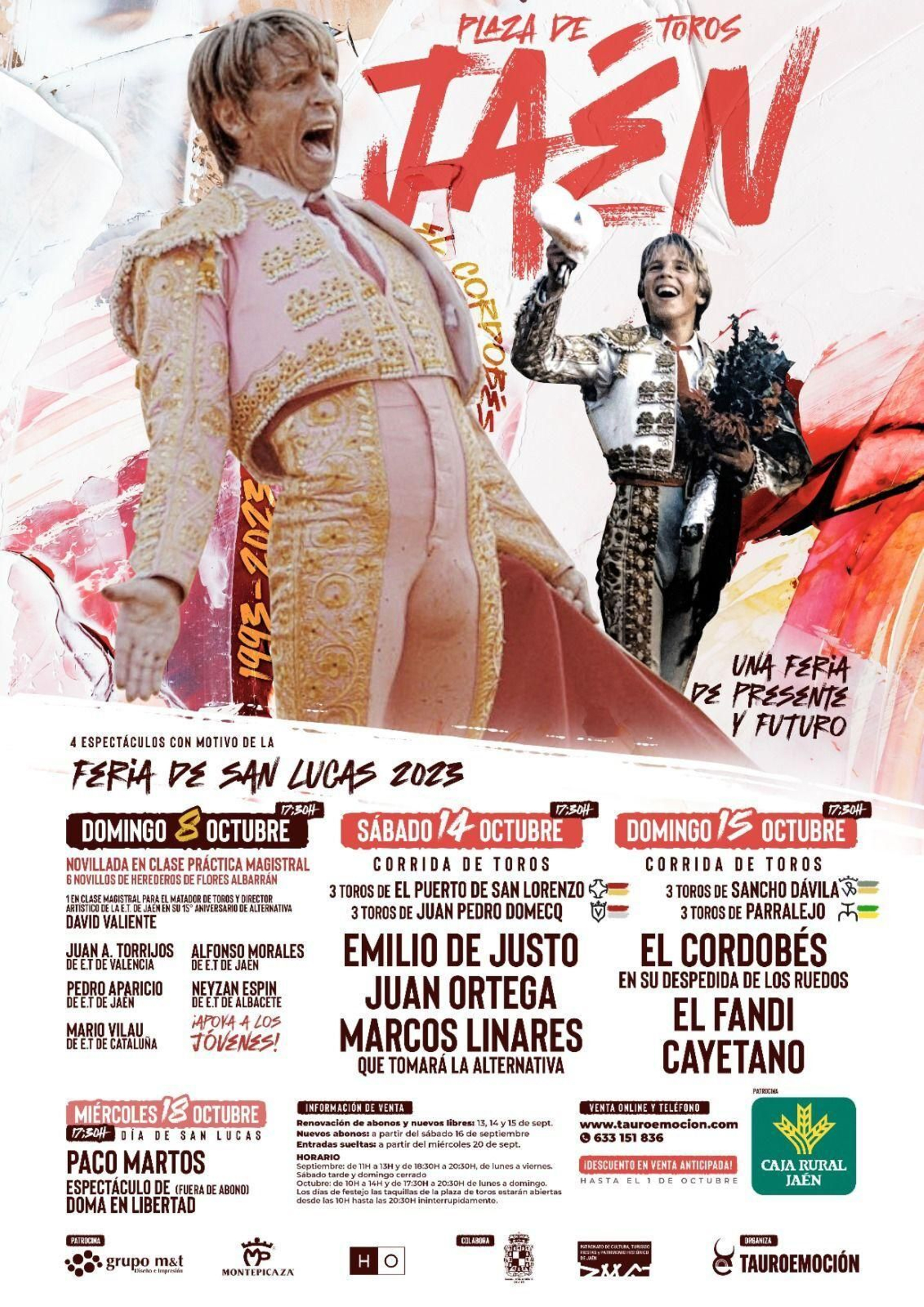 El cordobés se cortará la coleta el próximo domingo 15 de octubre en Jaén.