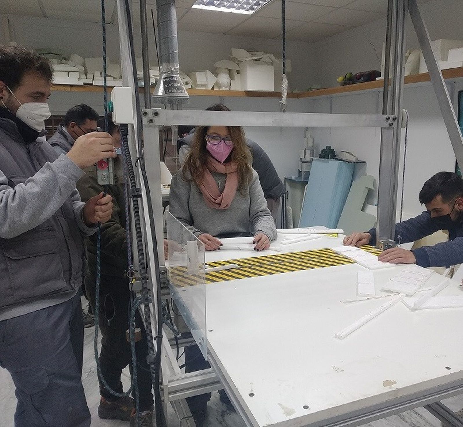 Alumnado de la Escuela del Mármol