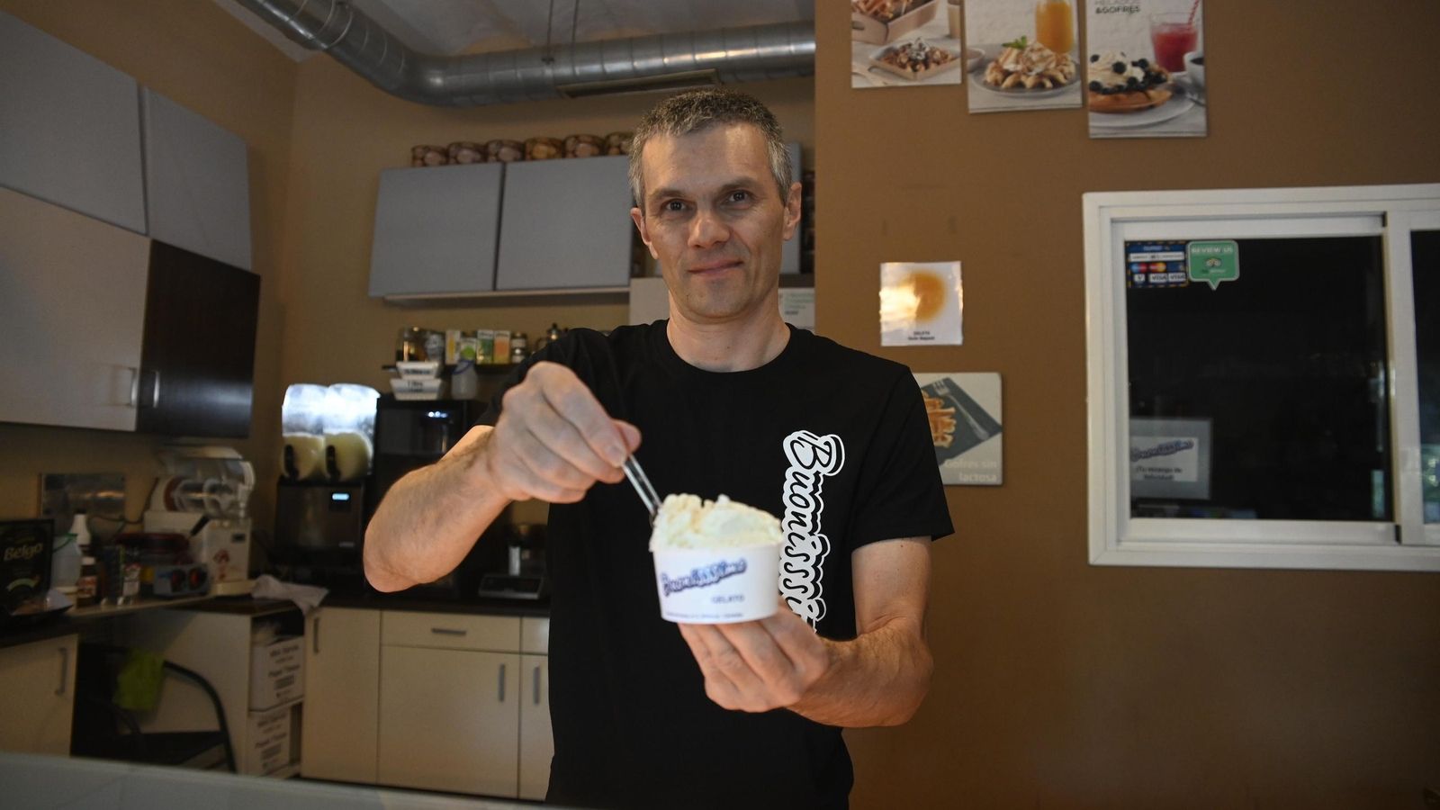 Daniele Scolari, en la heladeria Buonisssimo.
