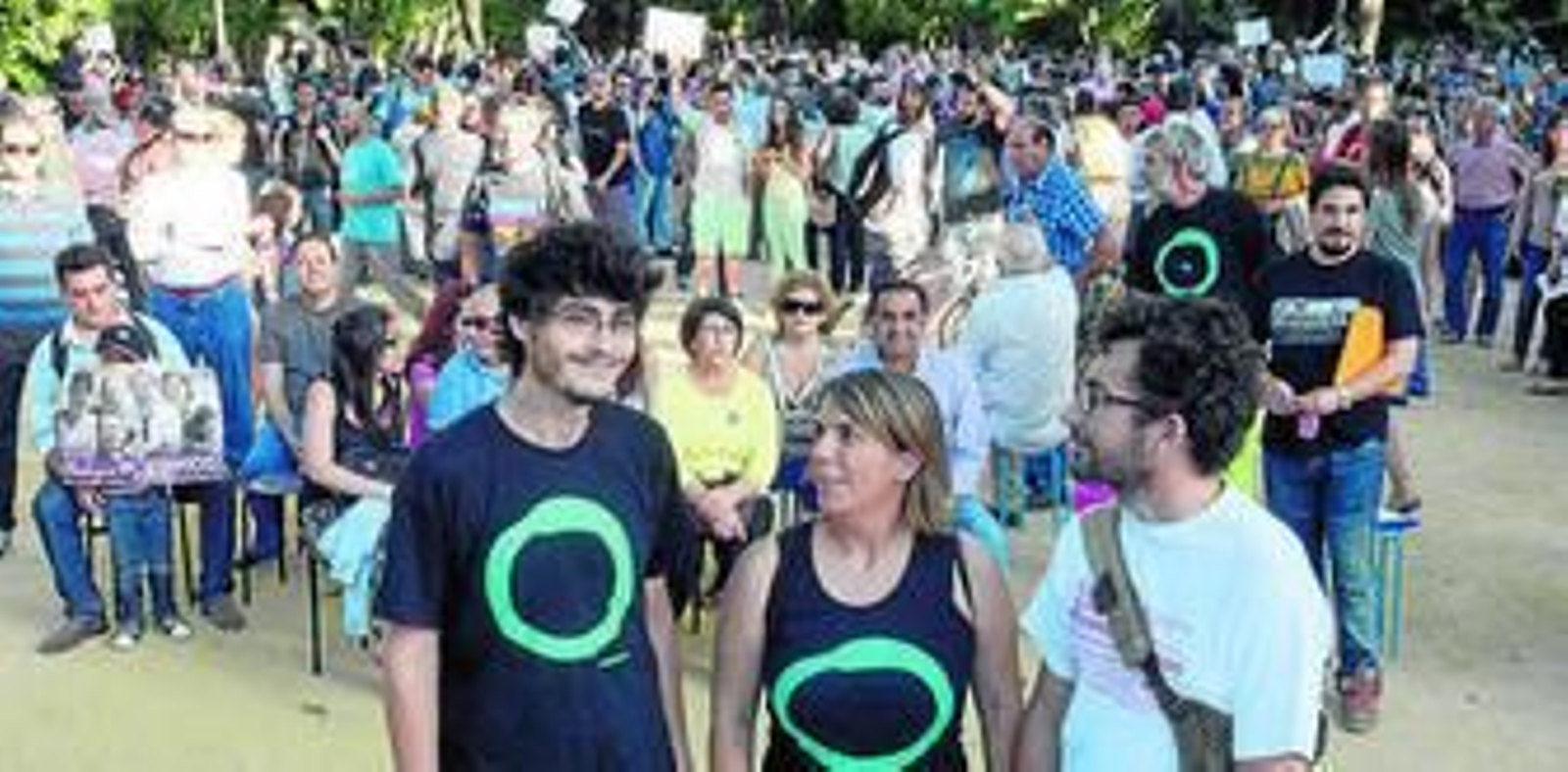 Jesús Jurado, Begoña Gutiérrez y Jesús Castillo, de Podemos.