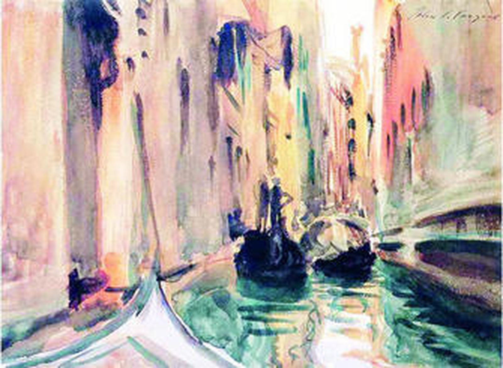 Acuarela de un canal veneciano, obra de John Singer Sargent.
