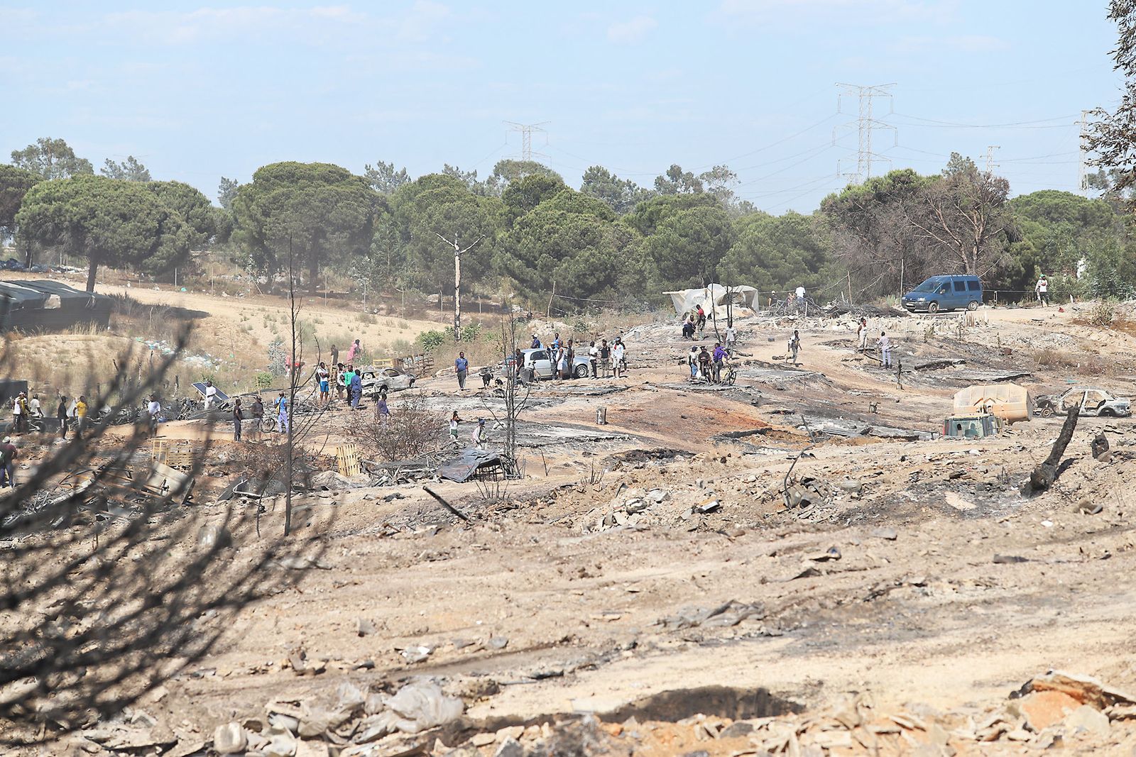 Así quedó el asentamiento de chabolas en Palos de la Frontera tras el incendio