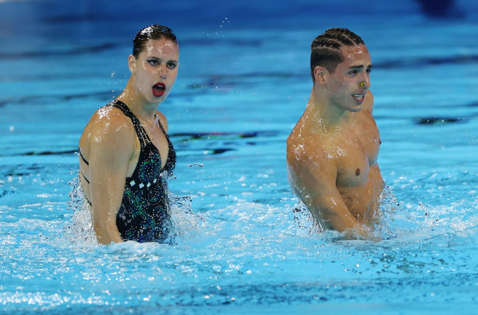 Iris Tió y Dennis González en el ejercicio que les valió el oro mundial.