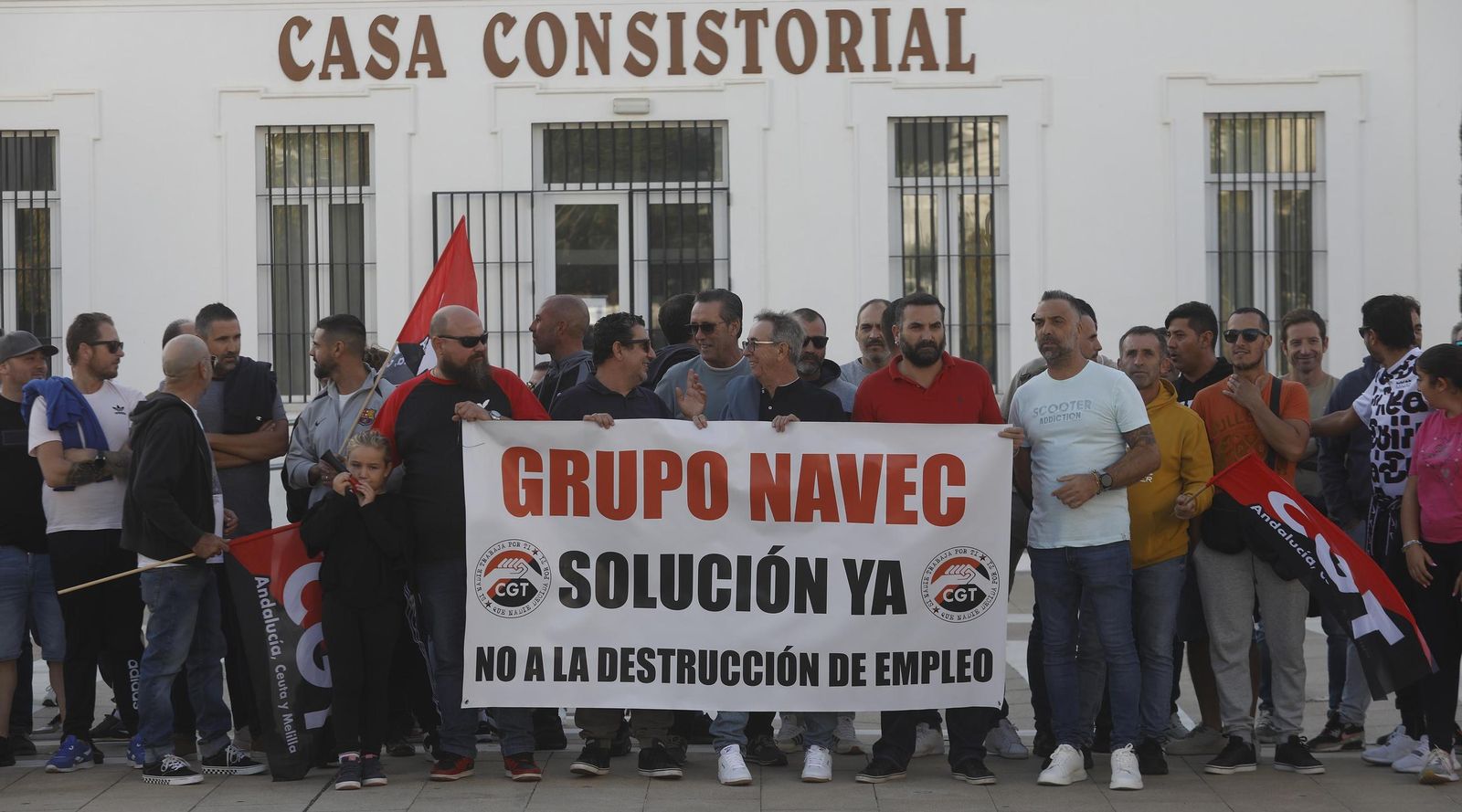 Asamblea de los trabajadores de la empresa Navec con Juan Carlos Ruiz Boix