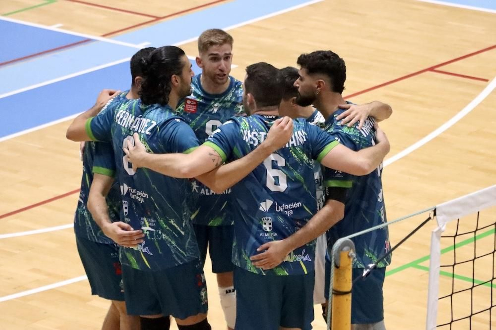 Los ahorradores celebran un punto durante un encuentro en el Moisés Ruiz de la pasada temporada.