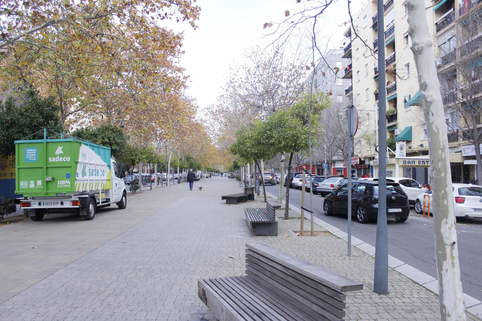 Zona peatonal de Gran Vía Parque.