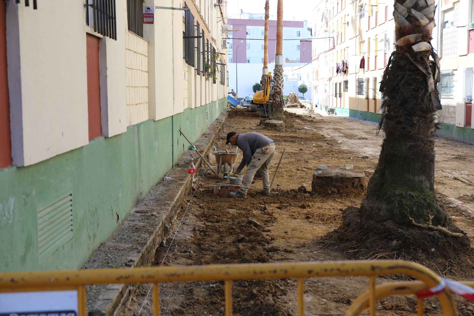 Trabajos en la vía entre Juan Franzón Añino y Antonio Quijano Gómez en La Ardila.