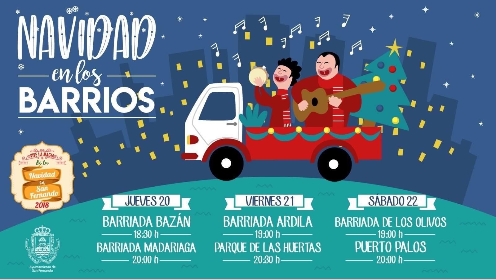 Cartel de la Navidad en los Barrios.