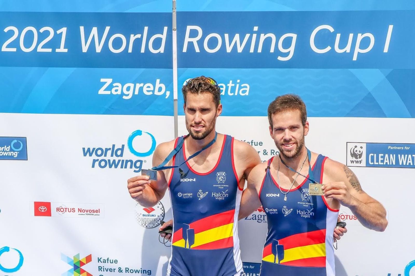 Jaime Canalejo y Javier García, con su medalla de bronce en Zagreb.
