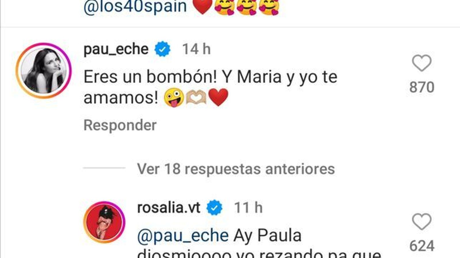 Post de Rosalía en Instagram tras la gala de los 40