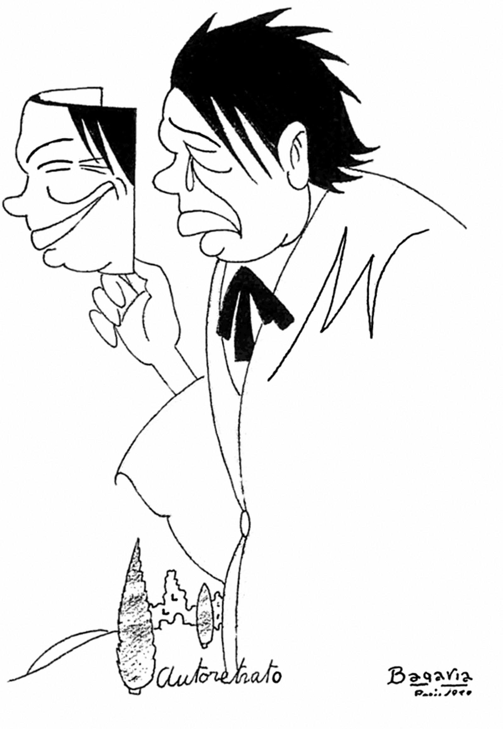 Detalle de una autocaricatura de Luis Bagaría.