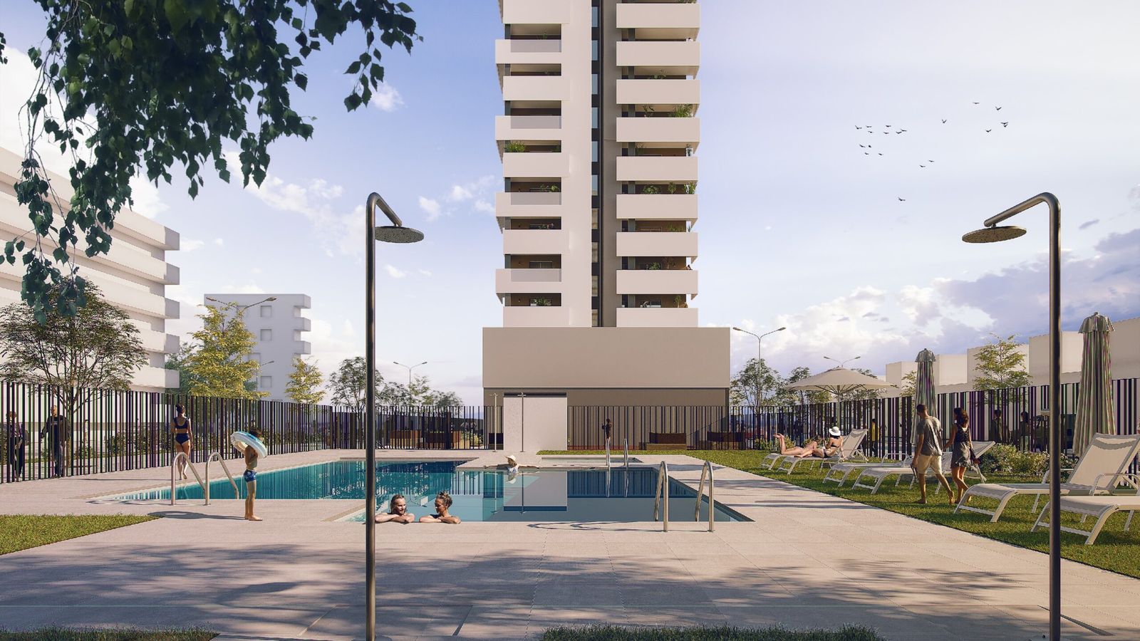 Recreación virtual de la piscina de Torre Arenal