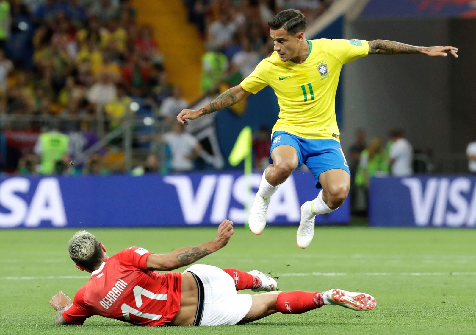 Las imágenes del Brasil-Suiza