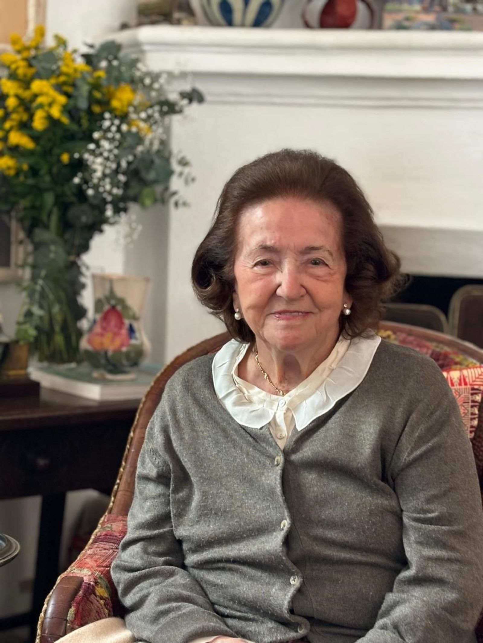 Manoli Sánchez-Dalp de Leguina, durante la celebración de sus 92 cumpleaños.