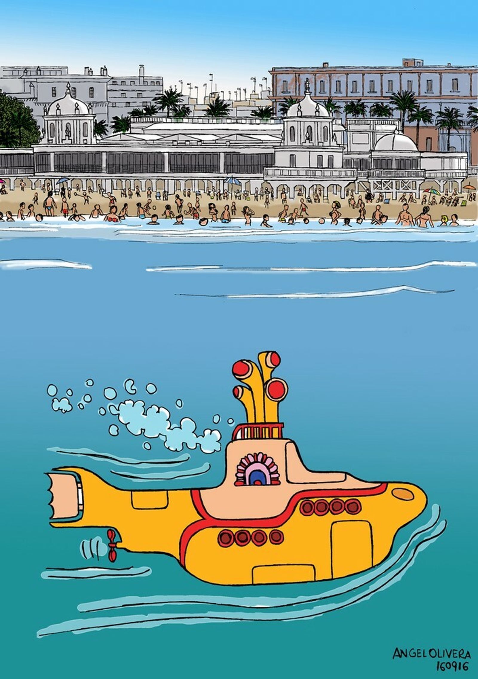 El 'yellow submarine' de Los Beatles en La Caleta.