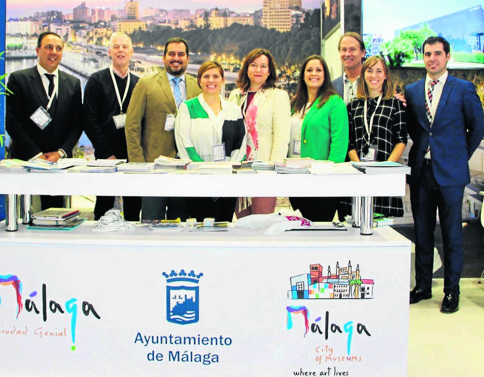 El expositor del Ayuntamiento de Málaga.