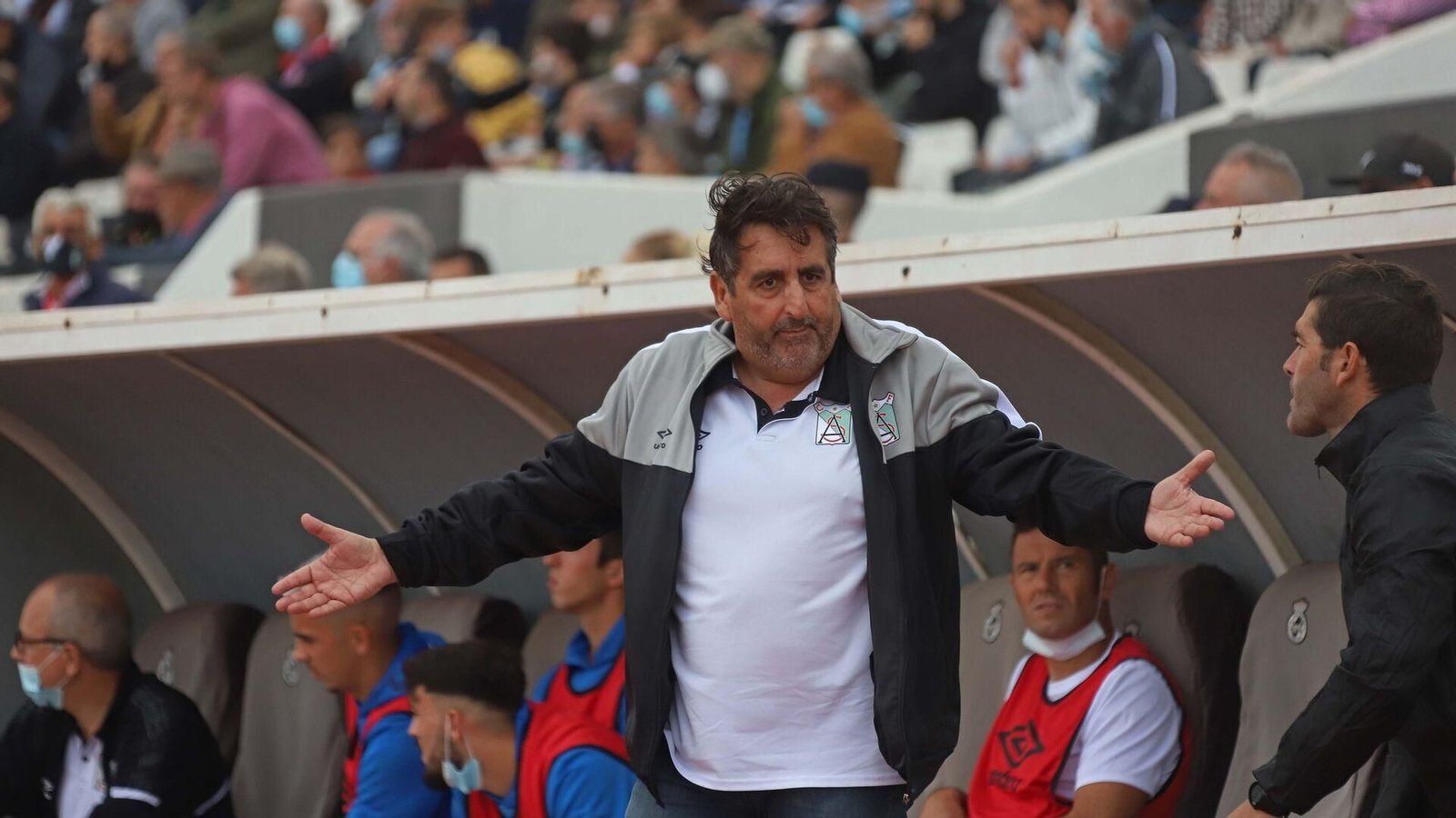 Pedro Buenaventura, en su última visita a La Línea, con el Atlético Sanluqueño