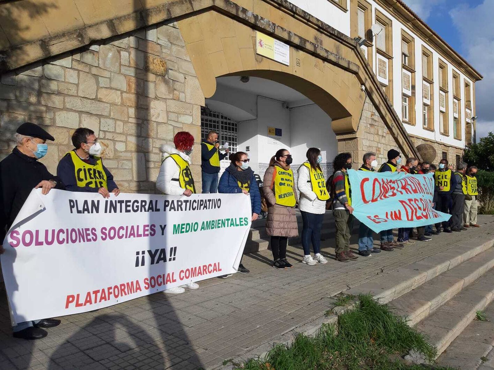 Una protesta de la Coordinadora CIES No en Algeciras.