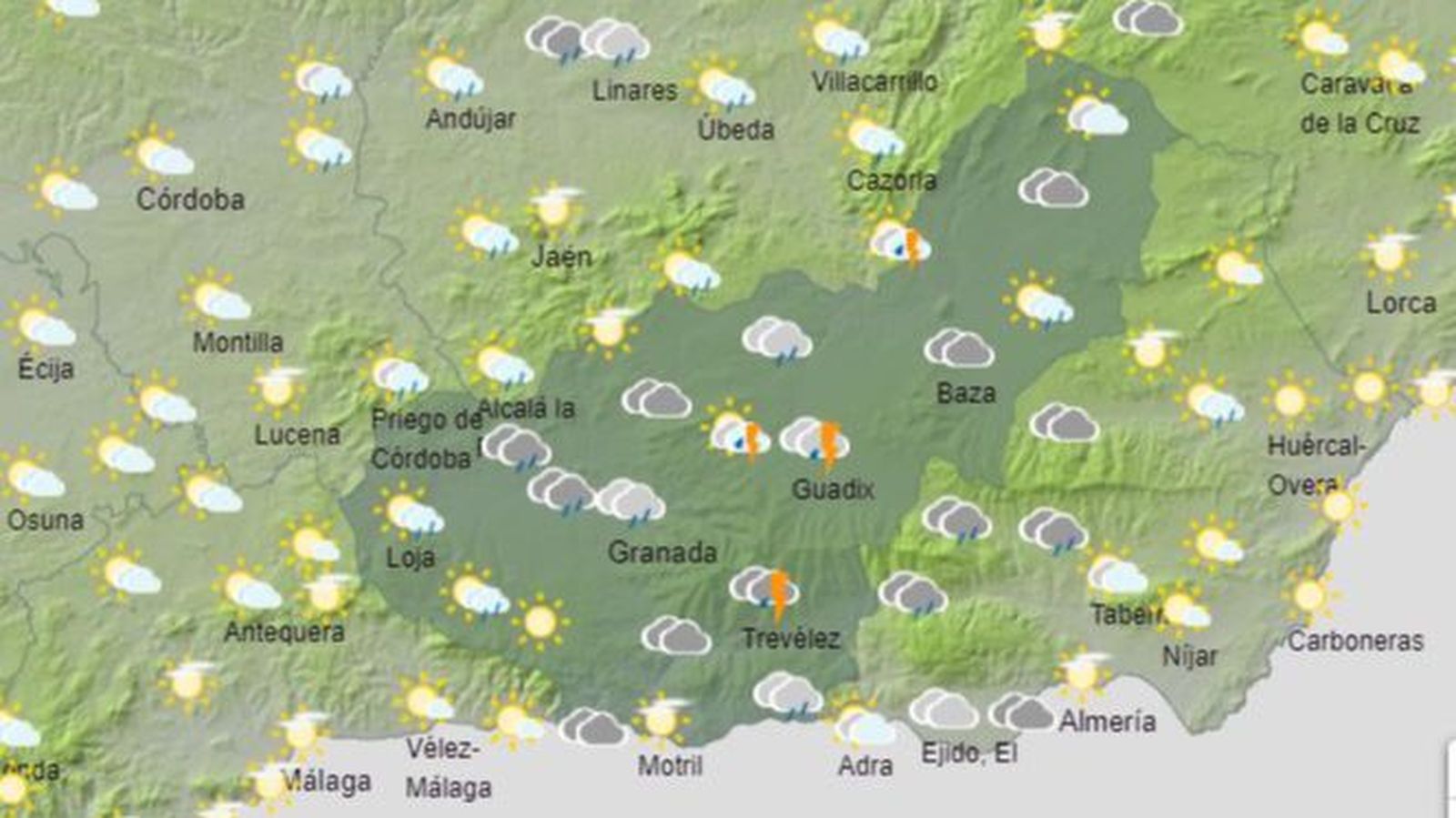 El Tiempo en Granada el 29 de agosto de 2024