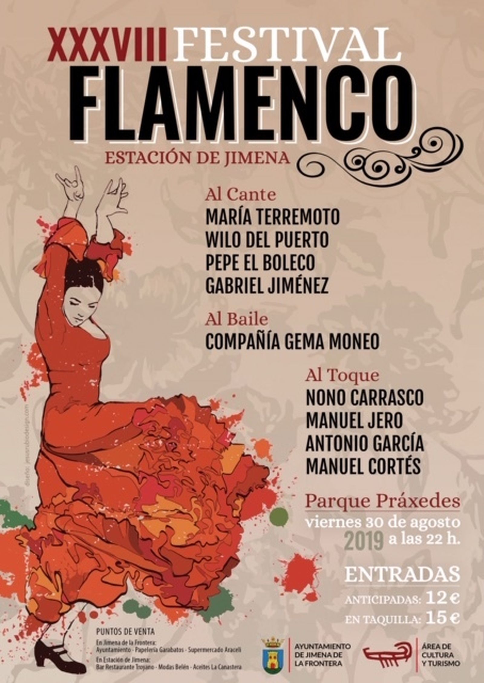 Cartel del XXXVIII Festival Flamenco de la Estación de Jimena